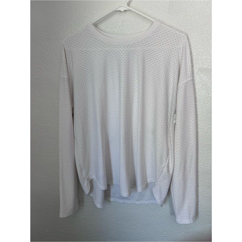 Calia White Mesh Long Sleeve Active Top Shirt Women’s Large Athletic Activewear